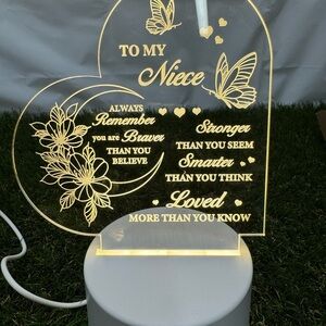 Heart-Shaped LED Night Light with Inspirational Message